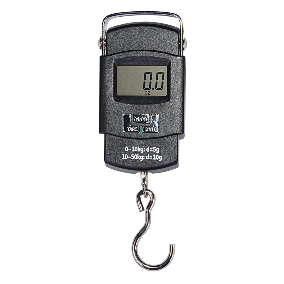 Báscula para maletas portátil, báscula electrónica Digital para equipaje de 50kg/110lb, bolsa de viaje con mango, pesaje, gancho para colgar balanza: 50kg 10g Black