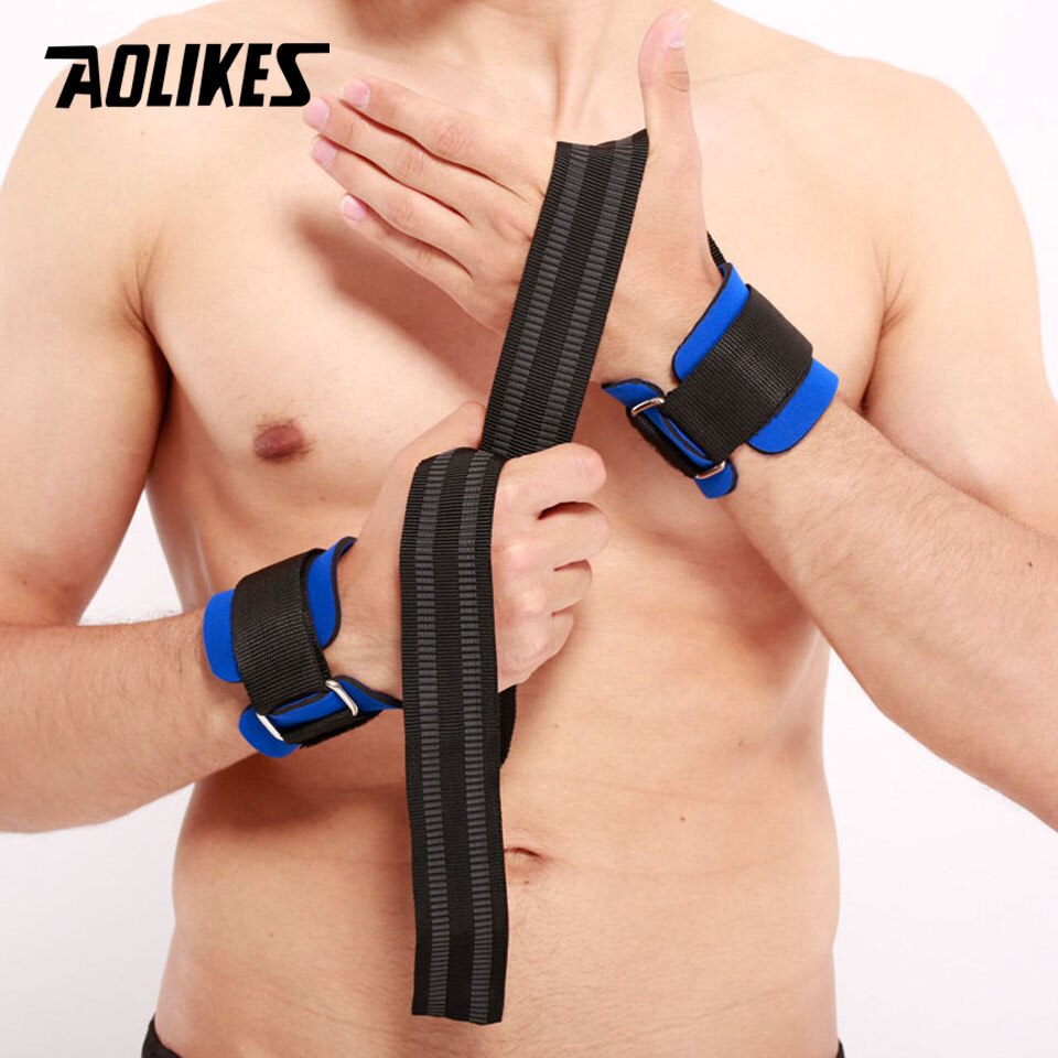 Aolikes 2 stk/parti gym sport armbånd fitness håndvægte træning håndled støtte stropper wraps med hånd power bands vandret stang