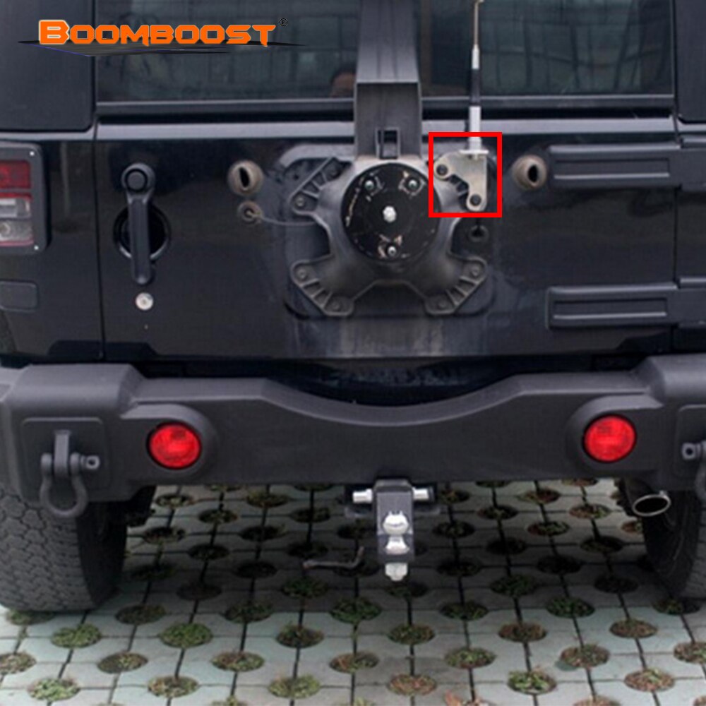 Sort boomboost stål bagklappe bag antenne monteringsbeslag base passer til jeep wrangler  jk 2 4 dør 2007