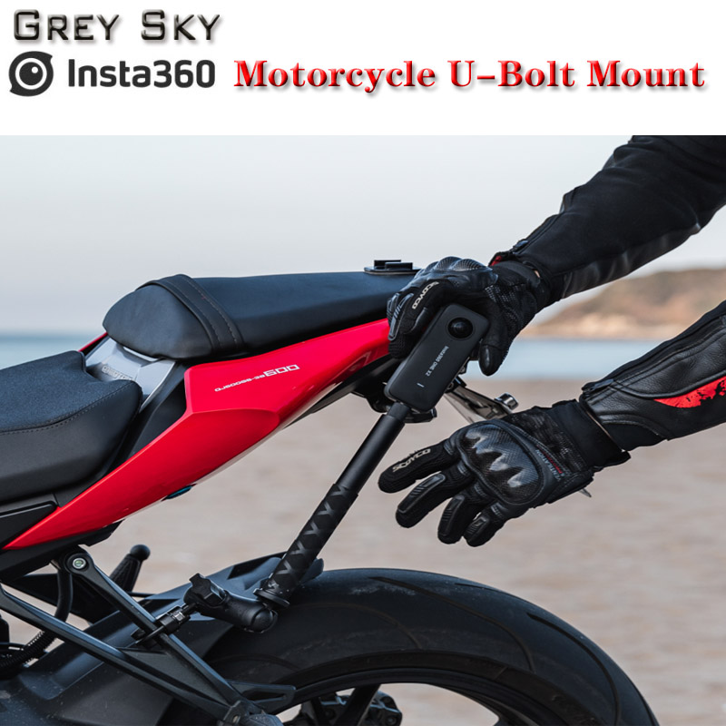Insta360 – support de boulon en U pour moto (GO 2/ONE X2/ONE R) avec bâton à Selfie Invisible, accessoires de caméra d&#39;action