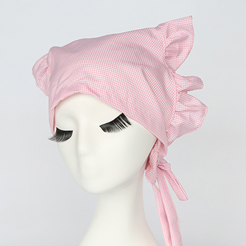 Gorros de cocina para Catering, cafetería, panadería, para cocinar trabajando en restaurante, gorro de Chef, camarera de Hotel, pastelería, gorra de cuadros ajustable
