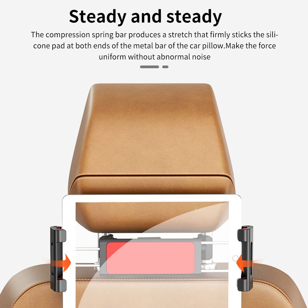 Soporte rotativo de asiento trasero para teléfono, soporte para Tablet, soporte para coche, soporte para reposacabezas trasero de asiento, soporte de viaje para Dispositivo de menos de 360 pulgadas, 12,9