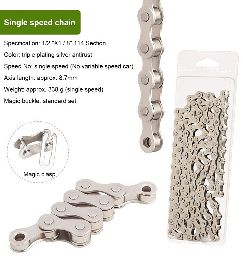 Bicycle Chains Mountain Bike Parts Bicycle Chain Single 6 7 8 9 10 11 Speed Velocidade MTB Chains 116L Silver Part Link: 05