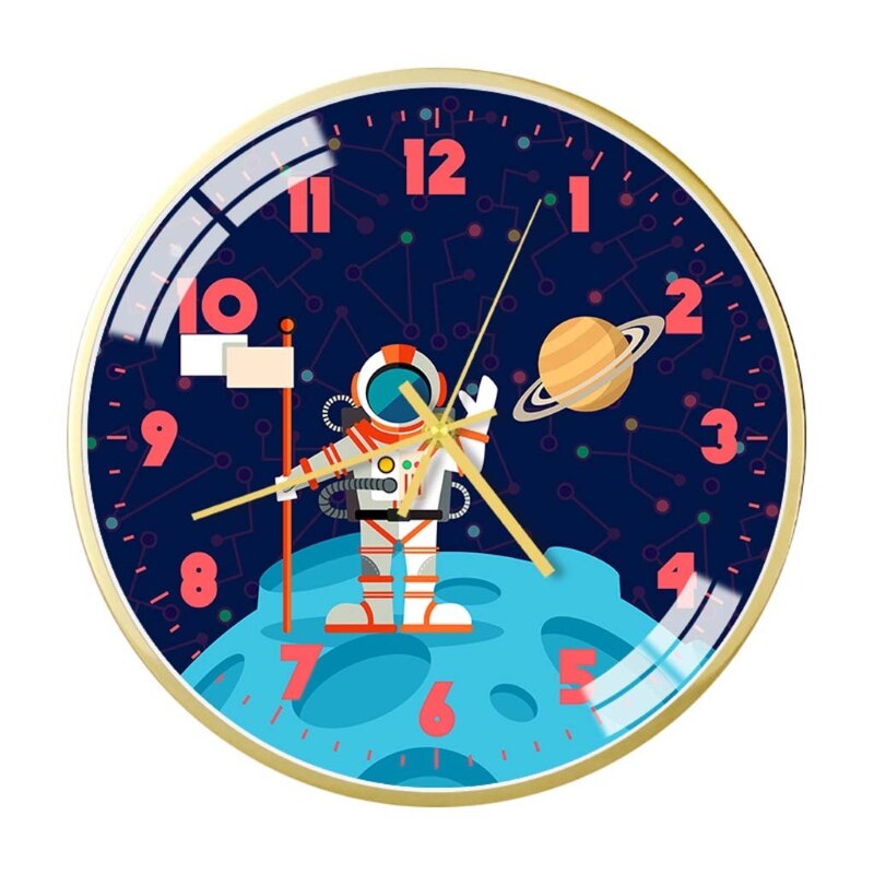 stumm Wanduhr Moderne Stil Kreative Raum/Astronaut aufbringen Uhr Heimat Büro Kindergarten Wohnzimmer Kinderzimmer Dekoration: 05