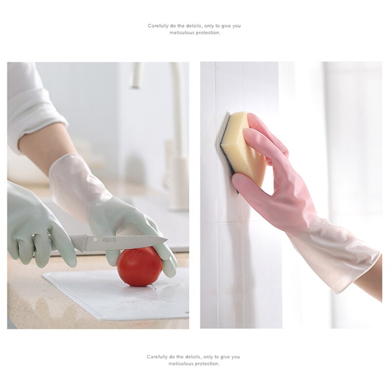 Gradient Color Dishwashing Gloves Thin Section Housework Clean And Durable Kitchen Laundry Waterproof Latex Gloves Cleaning Tool