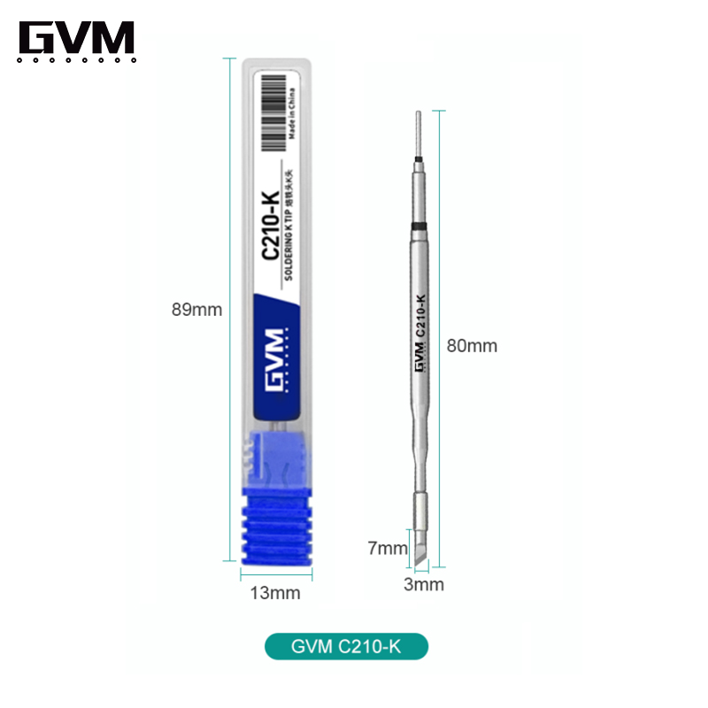 GVM C210 Series Integrated Soldering Iron Tips and Heating Core Efficient Heat Conduction Temperature Recovery for GVM T210: K