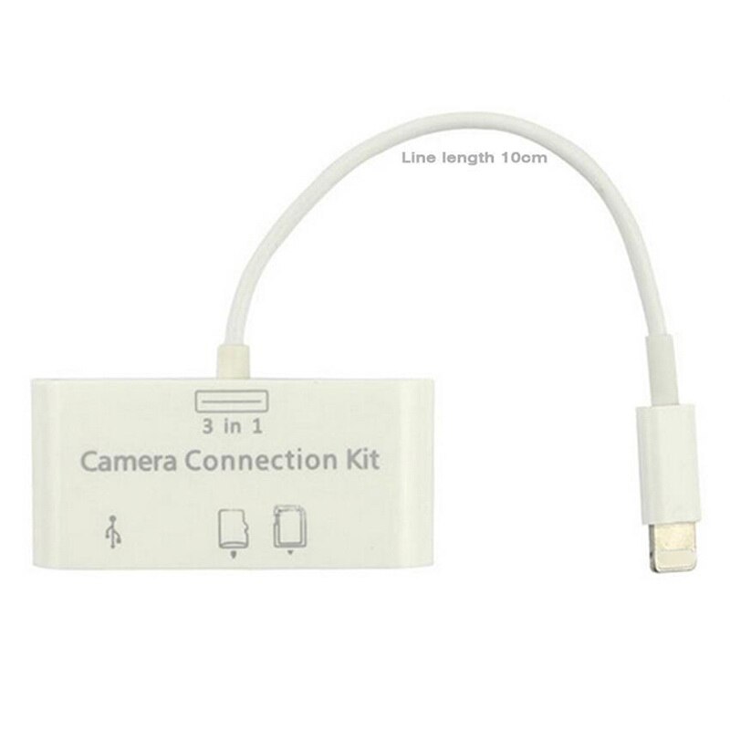 1 pc 3 In 1 Kaartlezer Voor Tablet IPad 4 Mini IOS 11 Micro SD MMC TF Kaartlezer USB OTG Kabel Adapter Camera Connection Kit