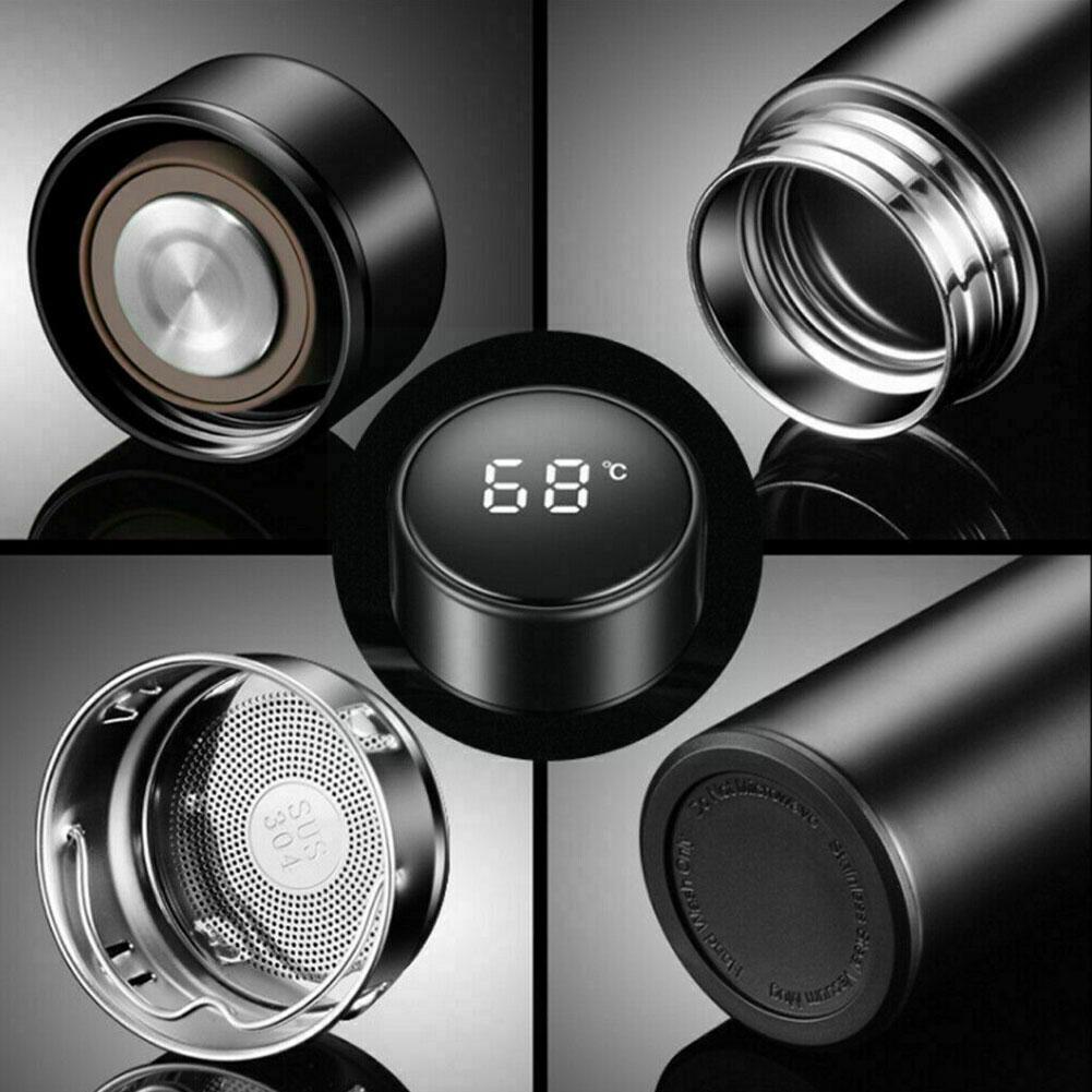 480ml Smart Water Bottle Digital LED Temperature Steel Cup Flask Male Business Water Female Display M8Y6
