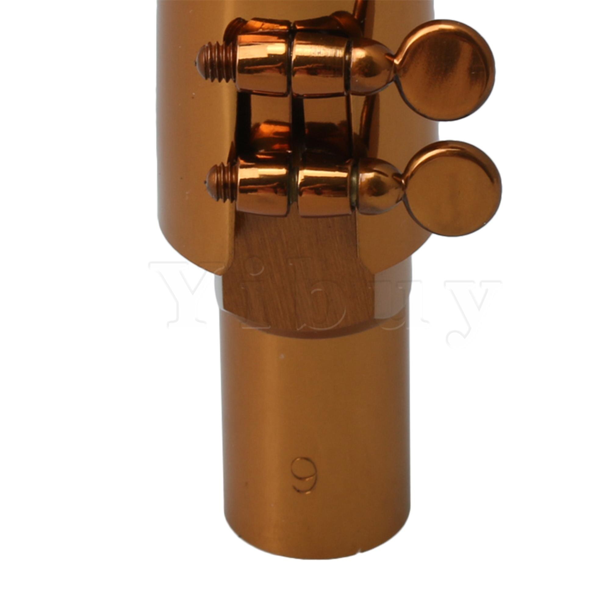 Yibuy Rose Gold B Flache Tenor Saxophon Sax Mouthpiece with Ligatur Kappe 9 #