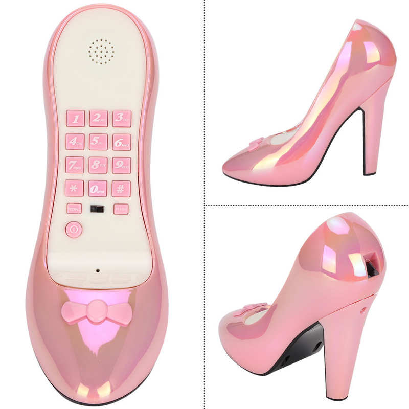 WX-3122 # Multi-Functionele Hoge Hakken Schoen Vorm Telefoon Desktop Snoer Vaste Telefoon Thuis Kantoor Decoratie