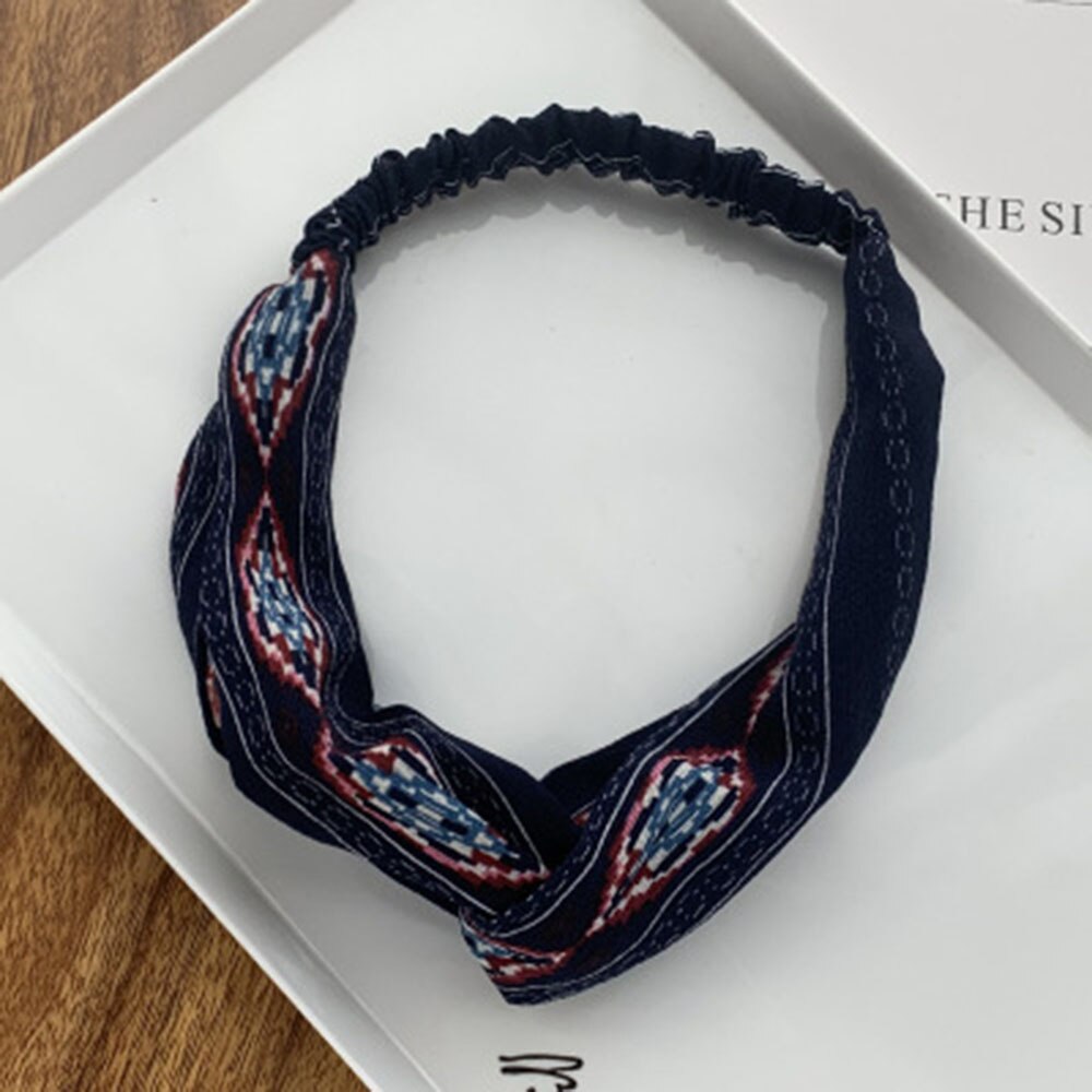 Headband Cross Knotted Bow Chiffon Floral Hair Band Korea Headdress Women Hair Accessories Girls Hairband: 18