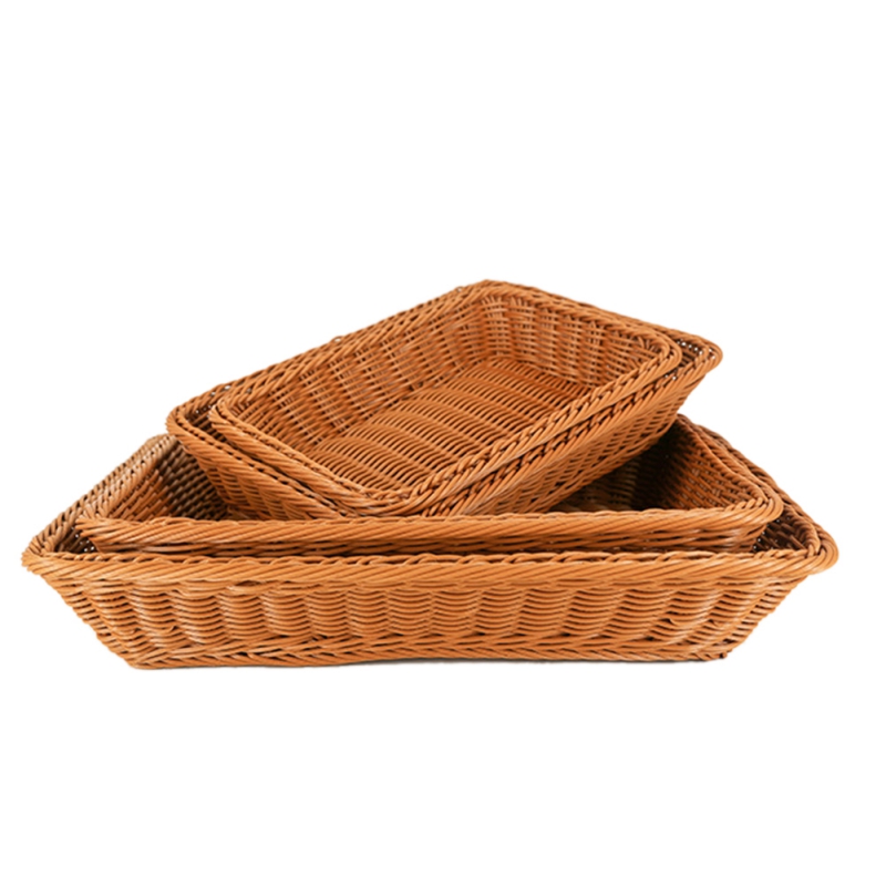 Obst Tee Snack Brot Ablage Handgewebte Rattan Weiden Korb 22/30/35 cm Picknick Kosmetische Lagerung Kasten Küche Haushalt Werkzeug