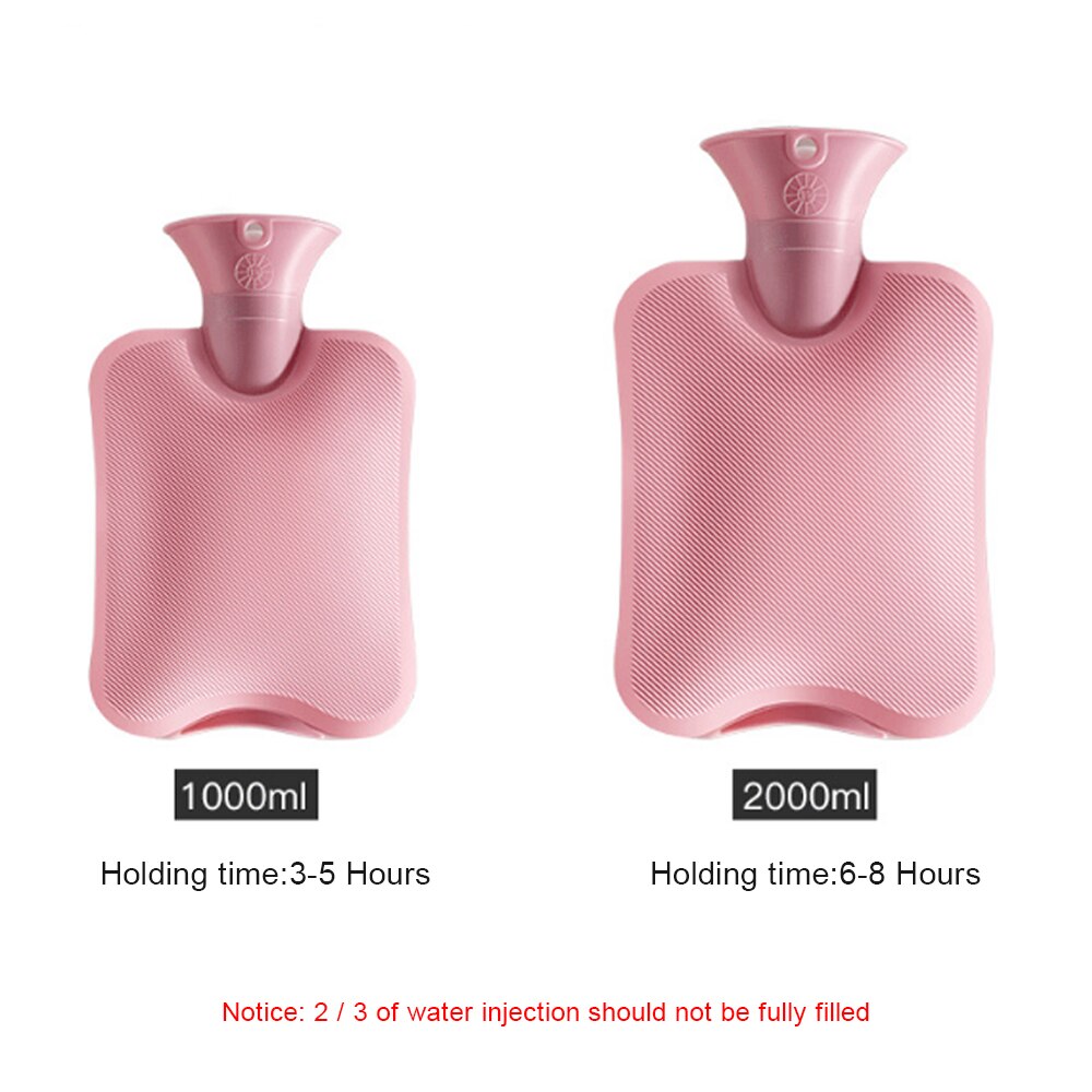 2000ml Water Bottle Knitted Cover Solid Color Water-filled Bag Cloth Cover Hand Warmer Winter Soft Water Bottle