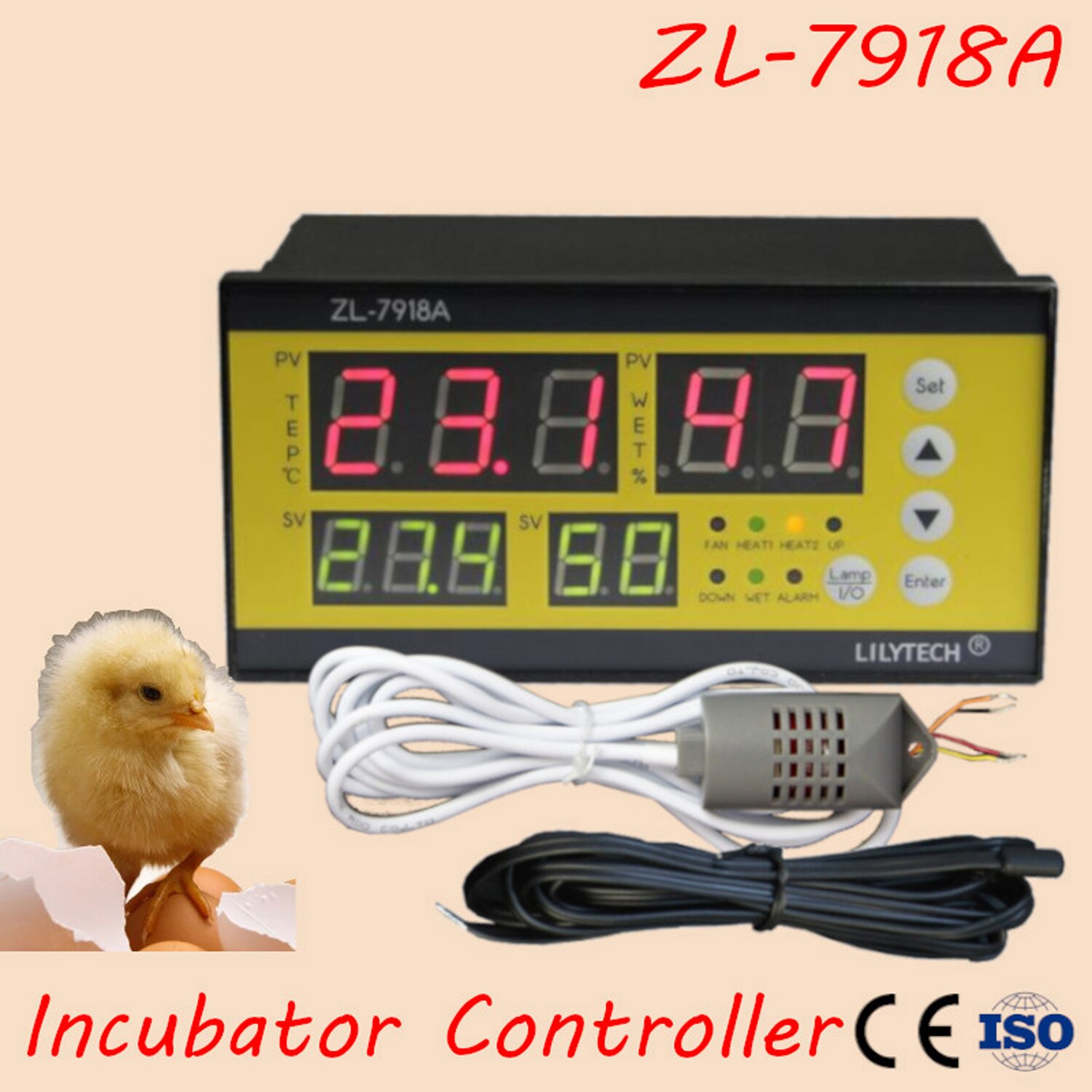 Zl -7918a multifunktionel automatisk controller automatisk inkubator temperaturfugtighedsregulator xm -18