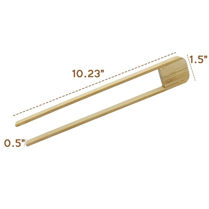 Trä salladstång kökstång för matlagning serveringsredskap bbq verktyg bakverk teklämma klämma magnetisk bambu brödrosttång: Röd