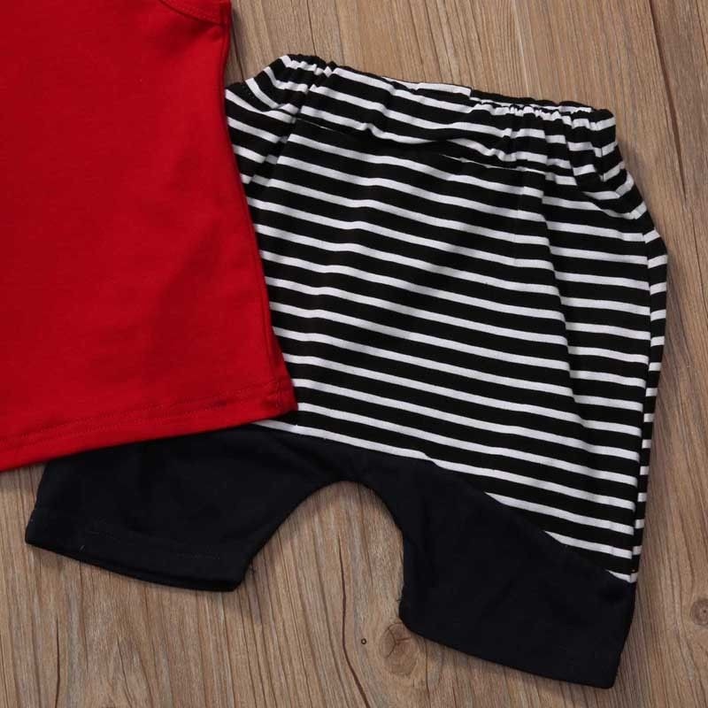 Newborn Outfit Baby Boys Clothes Set Red Hooded Sweatshirt Tops Striped Pants Sleeveless Hoodie Infant Born Baby Clothes Set