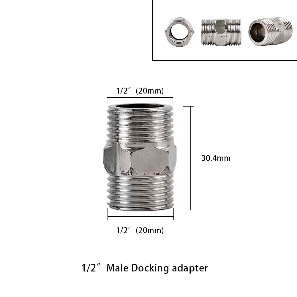 1/2 "3/4" BSP hilo macho hembra tipo T reductor de codo de acero inoxidable adaptador de junta a tope acoplador accesorios de plomería: Blanco