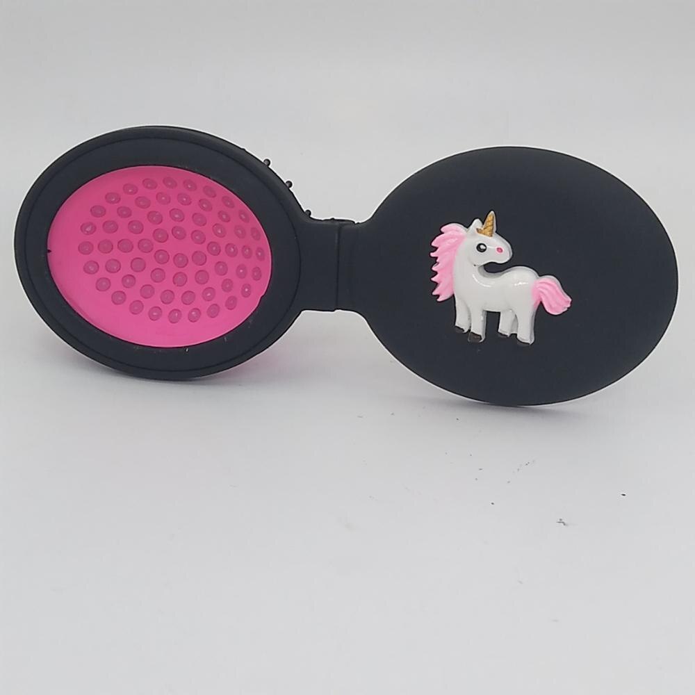 Licorne ou bonjour KT voyage brosse à cheveux peignes de Massage avec miroirs peignes de maquillage portables peignes de voyage style airbag peignes