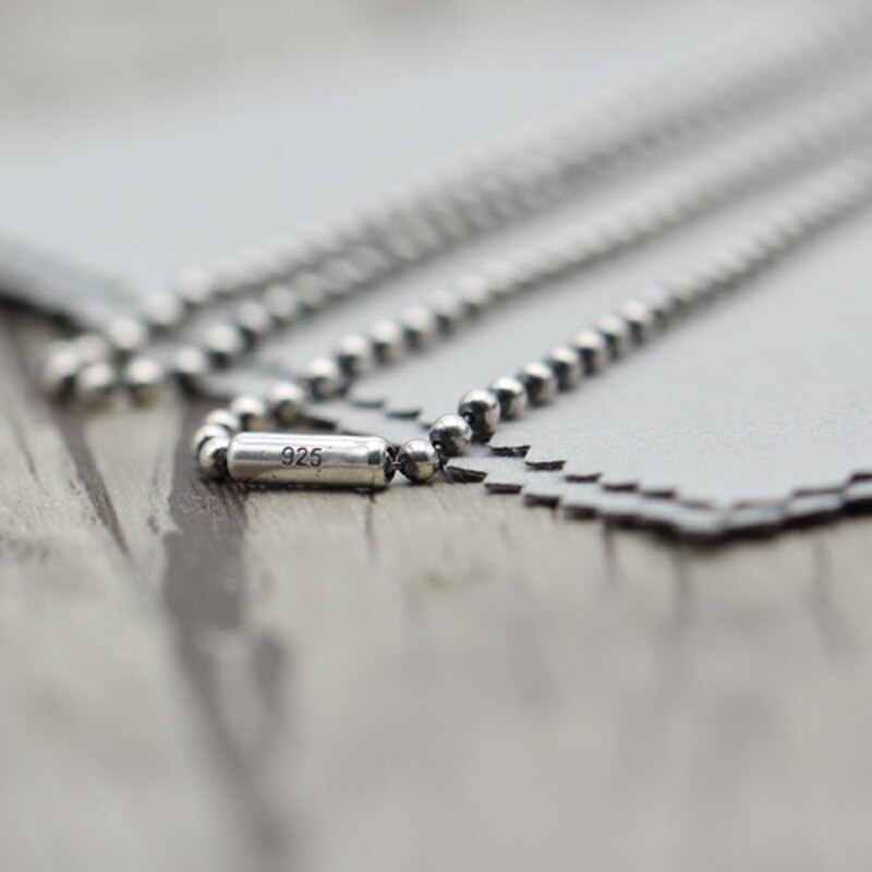 BOCAI-collar de plata pura s925 auténtica para mujer, cadena de suéter, cuentas redondas de 3mm ~ 4mm ~ 5mm, collar para hombre y mujer