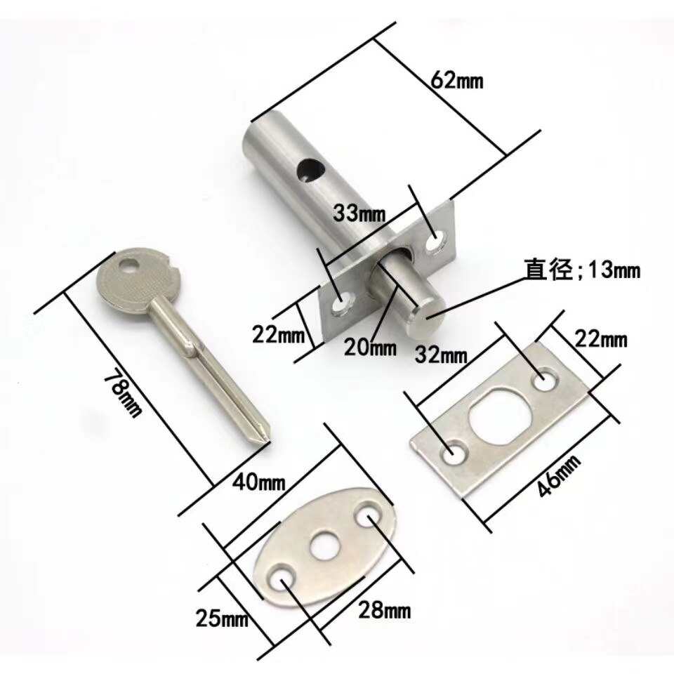 Serrure de puits de tuyau en acier inoxydable, porte dissimulée, tuyau de verrouillage/porte de feu/Escape/allée/serrure Invisible, quincaillerie de porte
