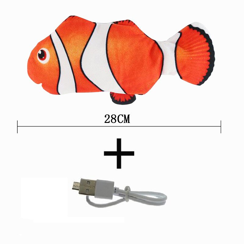 1pc elektronisk logrende kattelegetøj 28cm dansende bevægende floppy fisk katte legetøj usb opladning simulering kattelegetøj elektronisk kæledyr kattelegetøj: 6