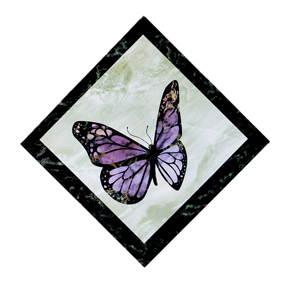 12pcs Diagonal Seam Stickers Butterfly Marble DIY Tile Sticker Waterproof Self-Adhesive Floor Sticker For Living Room Kitchen