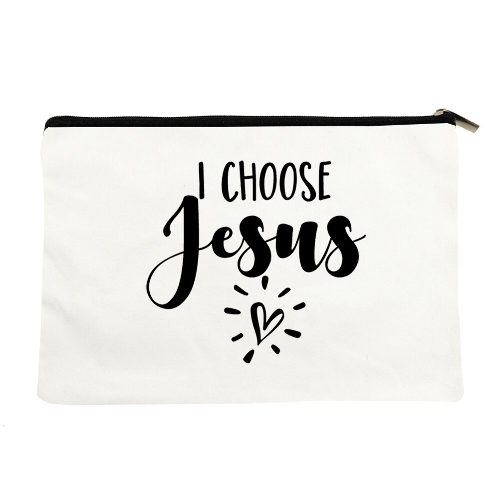 Jesus Liebt Sie Frauen Kosmetische Fällen Beutel machen-hoch Tasche Handtasche Reißverschluss lässig Leinwand knapp Lippenstift Lagerung Christian: W17110-TBWH-D