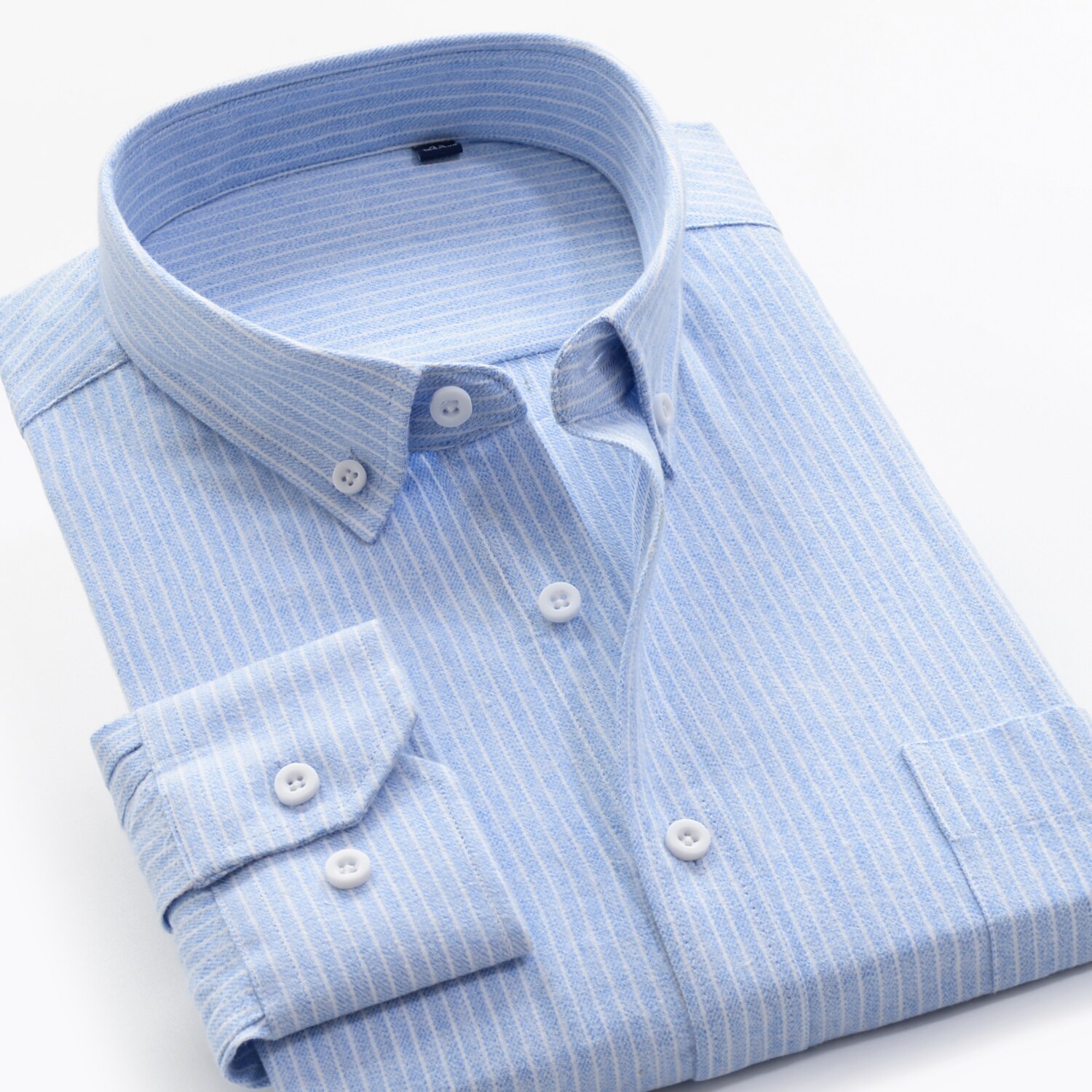 Menn 100%  bomull oxford skjorter virksomhet uformelt langermet stripet skjorte herre merke klær pluss størrelse 7xl 8xl 9xl 10xl: 956007 / 42 eller xxl