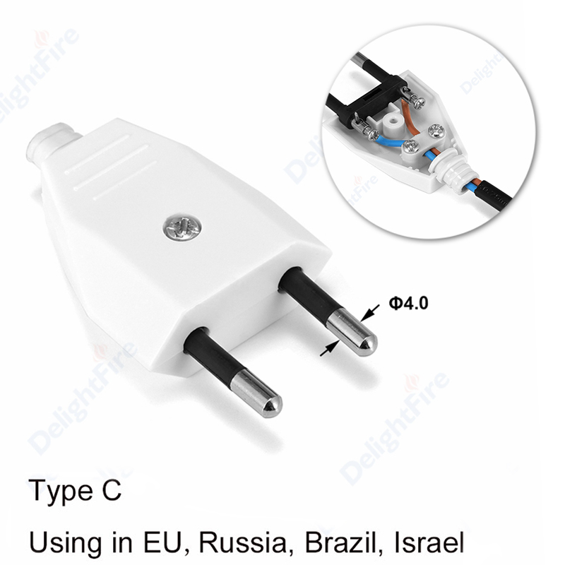 Prise électrique ue 2 broches mâle remplacement prise Schuko rechargeable France allemagne adaptateur européen rallonge connecteur prise: TYPE 16
