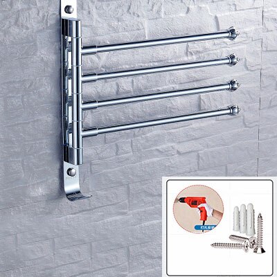 Bathroom Organizer Stainless Steel Container Shelf 360 Degree Rotation Towel Storae Rack Upscale Towel Rack: Czerwony