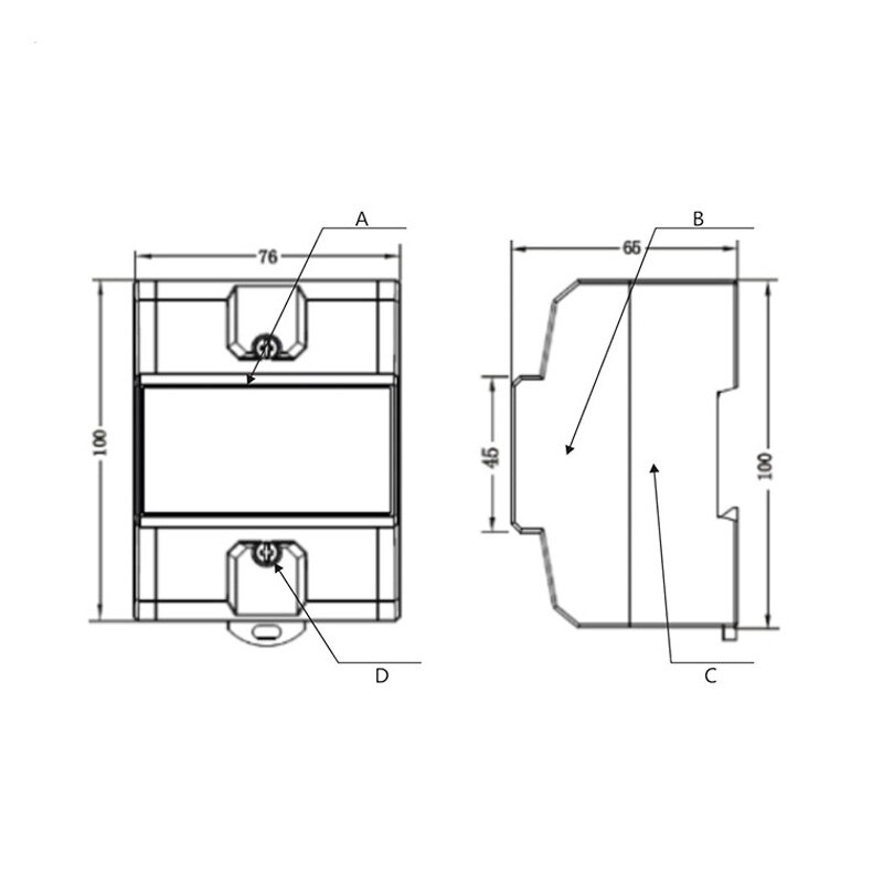 Three Phase 4 Wires Din Rail Programmable Energy Meter With Backlight 4P Rail Meter AC KWH LCD Display