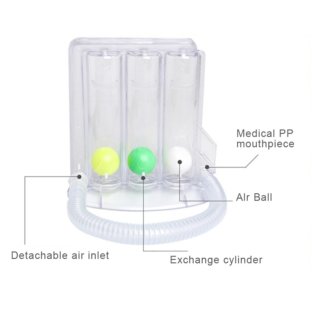Vital Capacity Breathing Trainer Incentive Spirometer Lung Breathing Exerciser Rehabilitation Training Tool Three Ball Tester