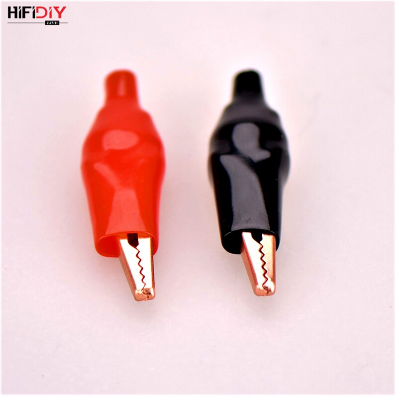HIFIDIY LIVE 4Pcs/ sets Pure red copper Insulation Boot Metal Alligator Clip Electric Test crocodile clip big mid small A01~A03