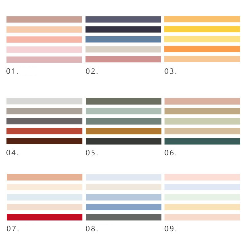 5pcs /set Adhesive Masking Scrapbooking Sticker Washi Tape Solid Rainbow colors