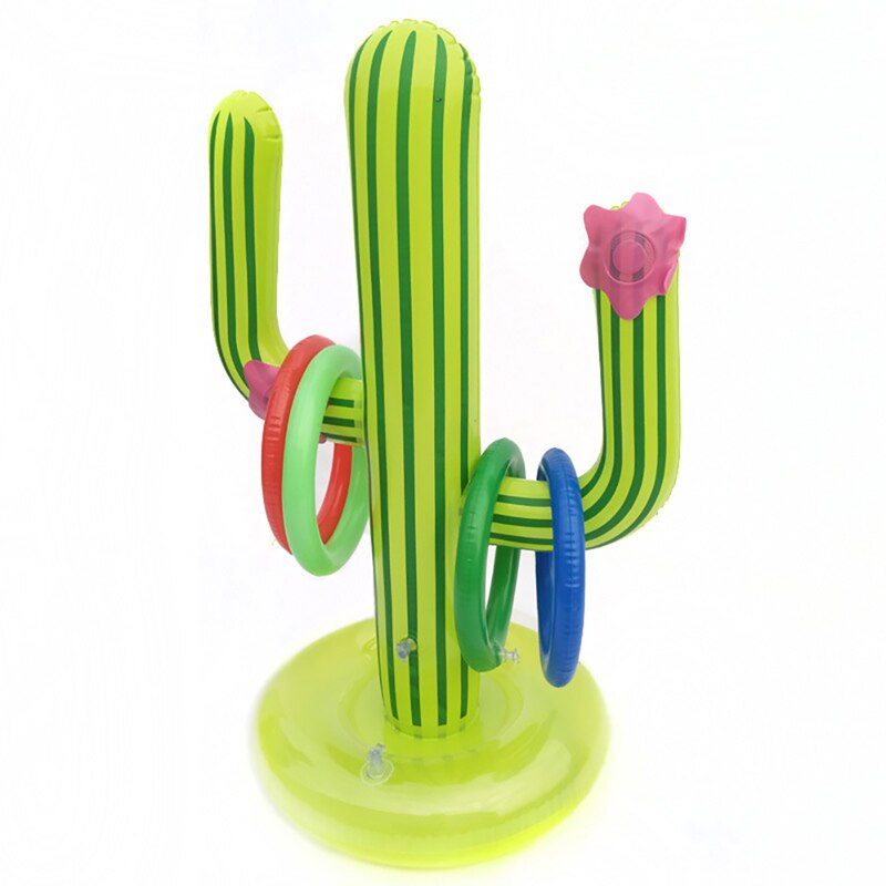 Cactus Swimming Pool Ring Toss Games Inflatable Pool Toys With 4 Ring Summer Family Outdoor Party Game