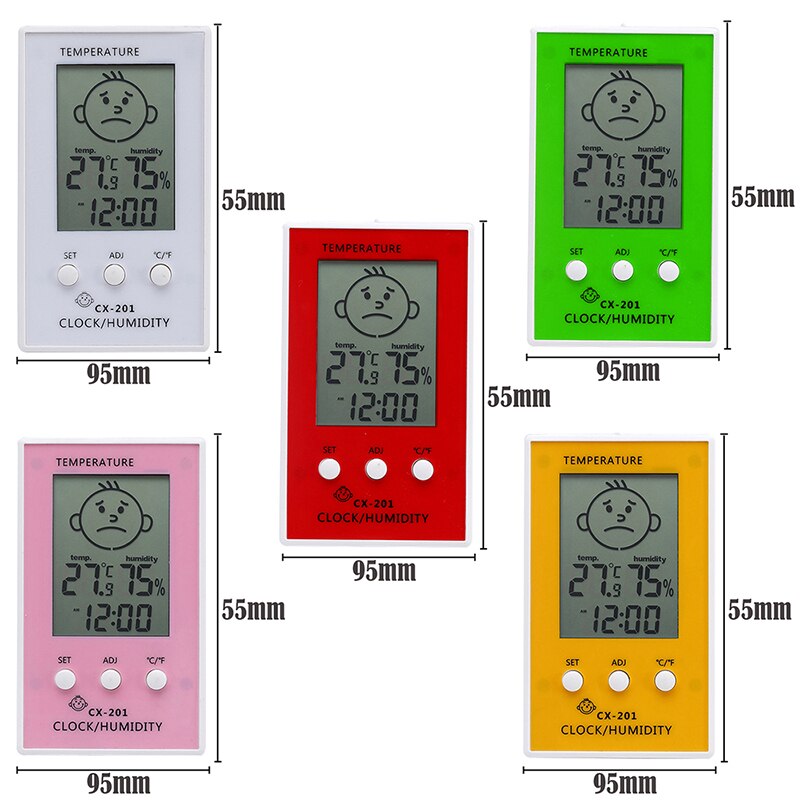1Pcs Digital Thermometer Kids Smile Thermometer Hygrometer Meter for Detect Indoor Temperature and Humidity