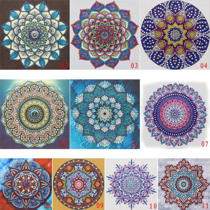 Cirkel mandala 5d specialformet diamantmaleri broderi håndarbejde rhinsten krystal kors håndværkssømssæt gør det selv