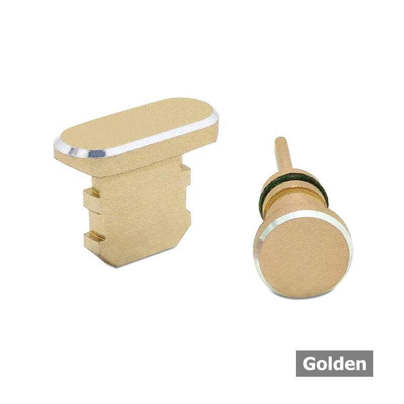 Metal 3.5mm jack hovedtelefon port anti støv stik til iphone 7 x 6s plus xs max prop cover telefon tilbehør oplader støv stik: Guld