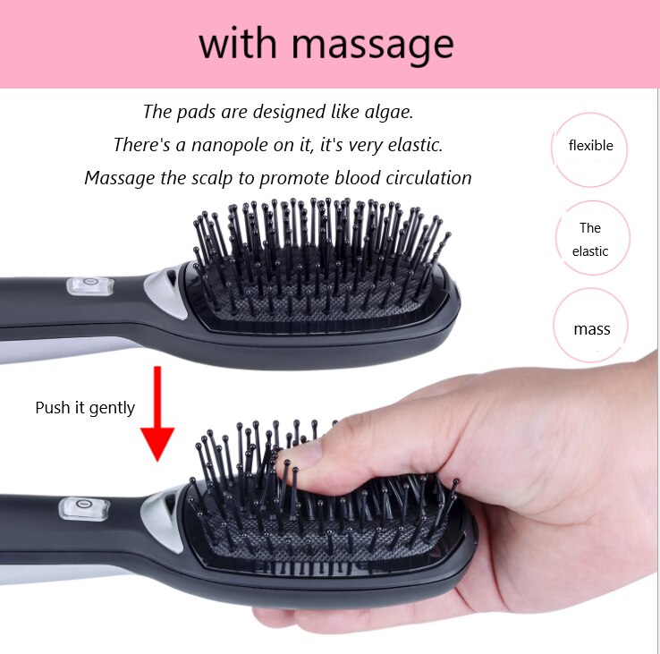 2.0 elektrische draagbare krachtige negatieve ionen release rechttrekken haar anti-statische magic hair brush