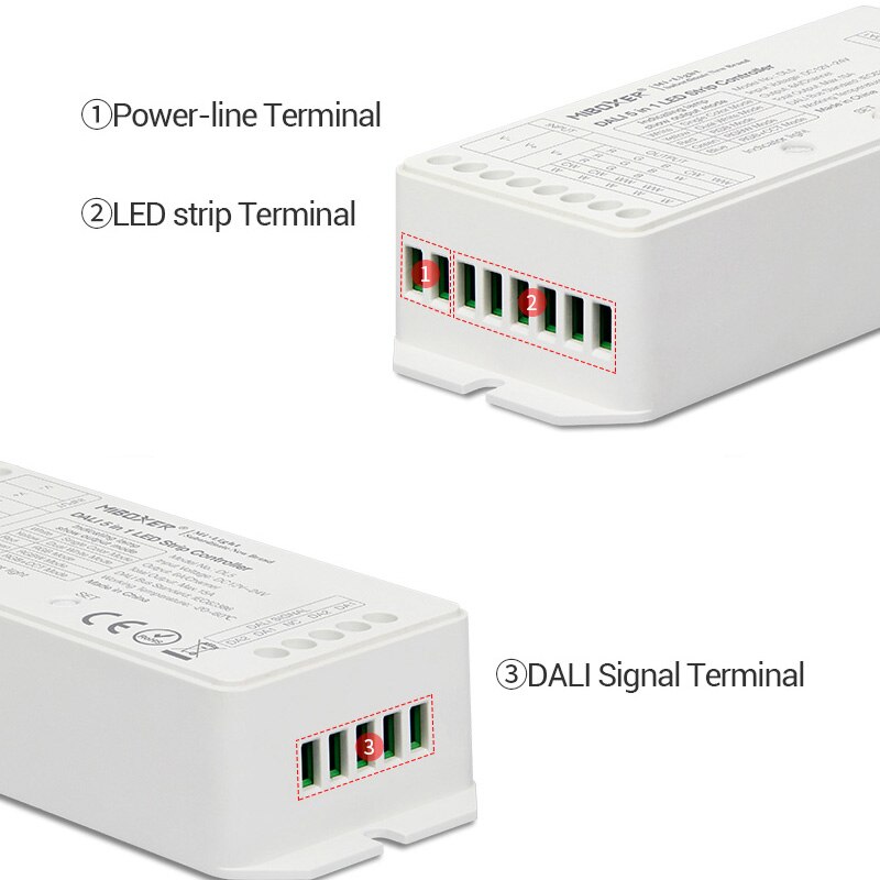 MiBOXER DC12V-24V DALI 5 IN 1 LED strip Controller DL5 15A dimmer for single color/CCT/RGB/RGBW/RGB+CCT led strip light