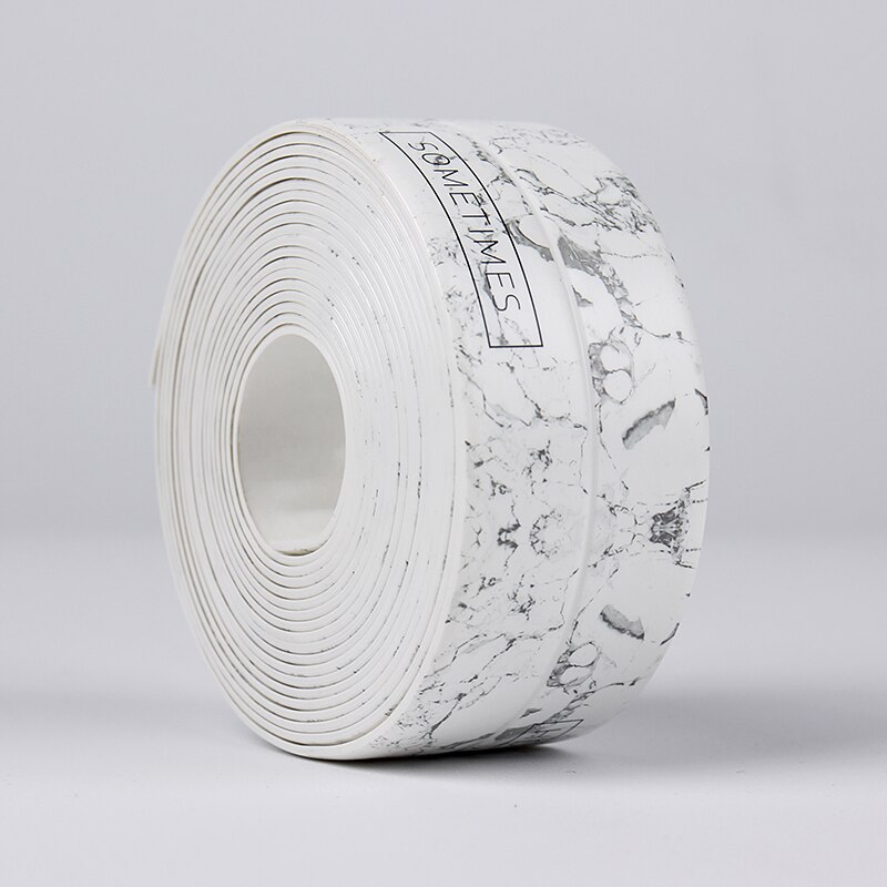 Keuken Muursticker Badkamer Tape Douche Wastafel Bad Afdichting Tape Strip Lijm Waterdichte Tape Wit Pvc Zelfklevende: Texture gray / 38mm