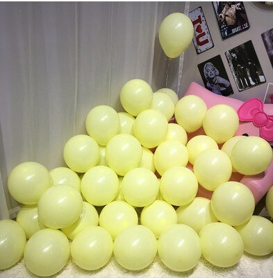 50 /100pcs 10inch Multicolor Pastel Candy Balloons Wedding Baloons Round Macaron Balloon Arch Decoration BirthdayParty Balloons: Makron yellow / 100pcs
