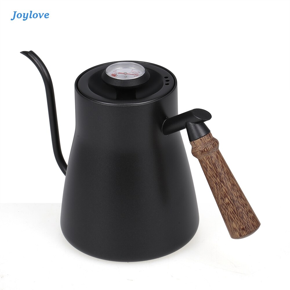 Joylove Koffie Waterkoker Met Thermometer Koffie Pot Houten Handvat