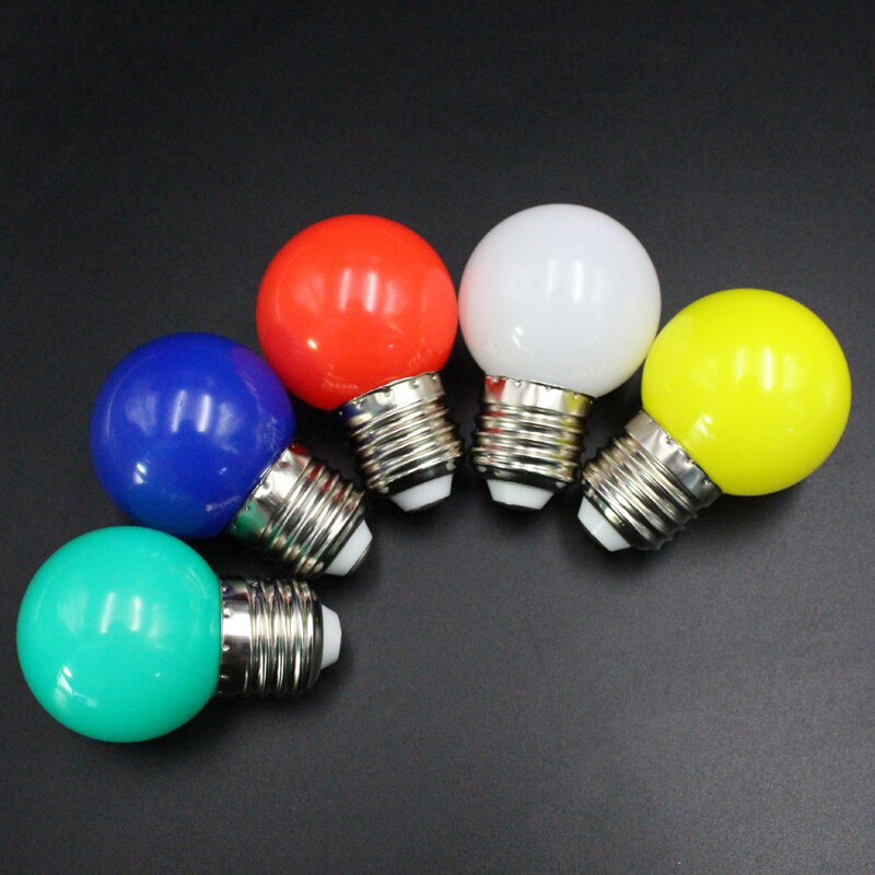 E27 led-pærer  - e27 1w pe frostet led-globus farverig hvid / rød / grøn / blå / gul lampe 220v -1 stk (hvid)