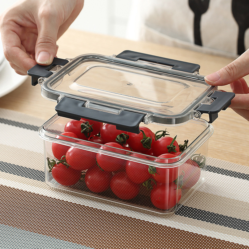 Vacuum Transparent Organizer Kitchen Food Container Storage Box Food Grade PET Fresh-keeping Sealed Box Home Kitchen Accessories