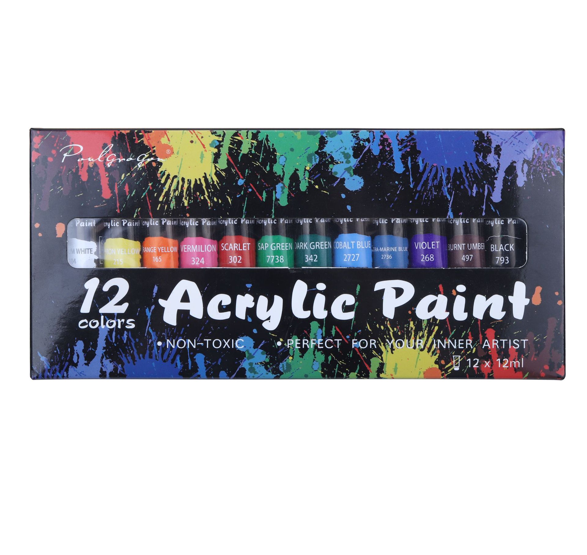 12-color Acrylic Paint Set Watercolor Painting Diy Handmade Graffiti Paint Set: Default Title