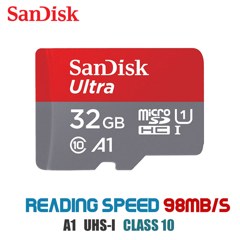 Sandisk micro sd card 16gb 32gb 64gb cartao de memoria 128gb Microsd class 10 UHS-1 256gb A1 flash memory card for Mobile phone: A1 32G