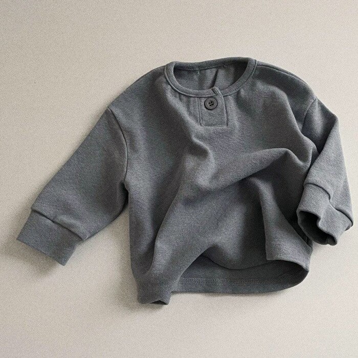 2022 Lente Mode Pasgeboren Baby Kleding Baby Peuter Jongens Meisjes Lange Mouw O-hals Kinderen Tops Trui 3 Kleuren: grey / 9M 73cm