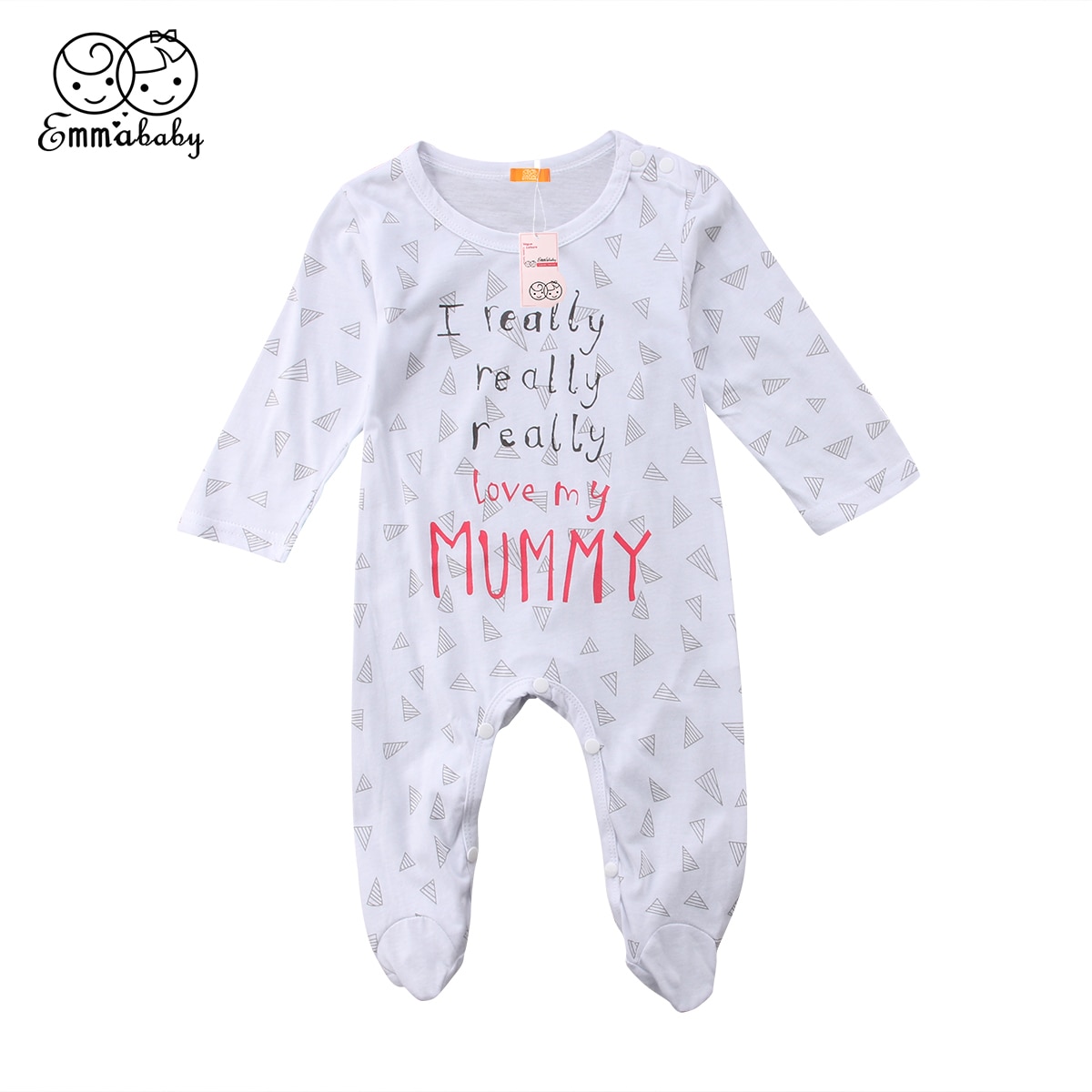 Mode pasgeboren baby jongen meisje kleding lange mouwen Footies Jumpsuit leuke peuter kleding