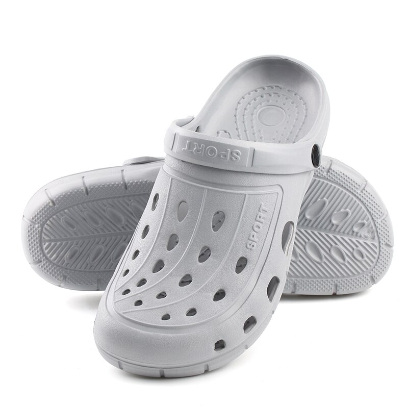 Sabots homme sandale pantoufles chaussures de jardin antidérapant été chaussures d'eau sans lacet pour plage piscine salle de bain léger respirant